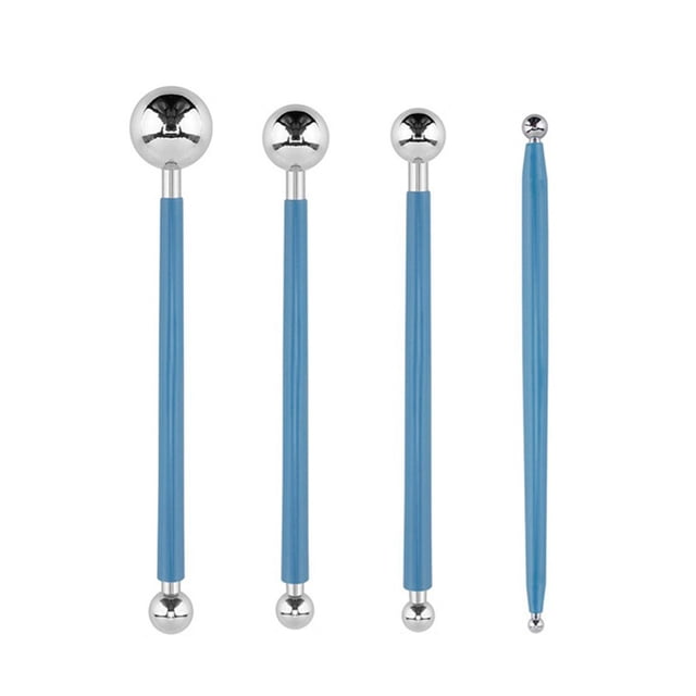 Youkk 4 Pcs/set Outils de Modélisation en Argile Boule Outils de Modélisation en Argile Poterie Céramique Poupée Outils de Modélisation Double Extrémité