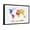 Black Frame, variant on Art.com Watercolor World Map. Colorful Paint on White Paper. HD Quality Art Print by Michal Bednarek, 24" x 16"