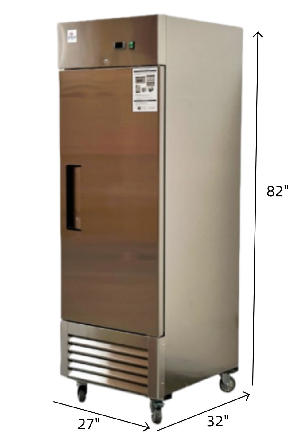 Cooler Depot 27in. 23 Cu.ft Commercial Reach-In Upright Refrigerator, Stainless Steel