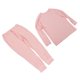 thumbnail image 3 of Traje informal de color puro para mujer, manga larga, holgado, transpirable, suave, para uso diario, rosa, XL, 3 of 15