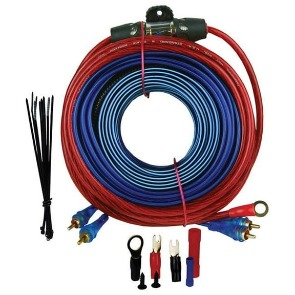 AudioPipe 1500W Car Audio Amp Kit, 8 Gauge Cable, RCA Subwoofer, 12" x 8" x 4", Plastic