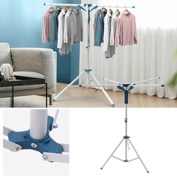 Foldable Clothes Drying Rack Laundry Metal Coat Hanger Portable Garment Drying Stand Space Saving