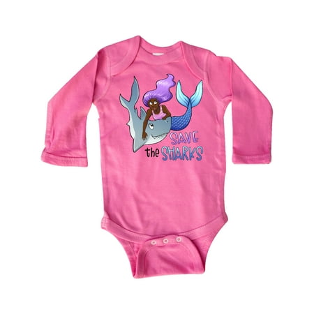 

Inktastic Save the Sharks- Mermaid Gift Baby Boy or Baby Girl Long Sleeve Bodysuit
