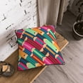 thumbnail image 3 of DouZhe Velvet Decorative Throw Pillow Covers Set of 2, Soft Square Cushion Cover with Invisible Zipper Abstract Colorful Pencils Printing, 18"x18", 3 of 7