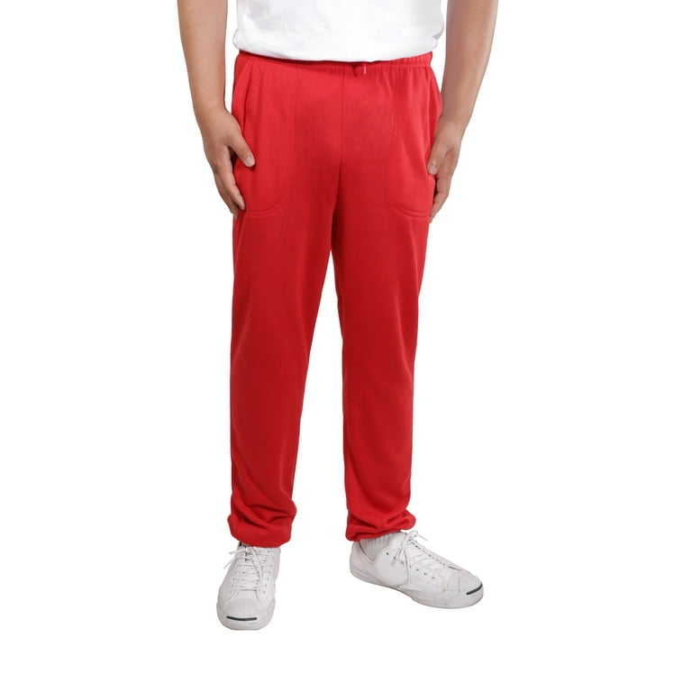 Allsense Men's Lightweight Fleece Essential Sweatpants Red 5XL
