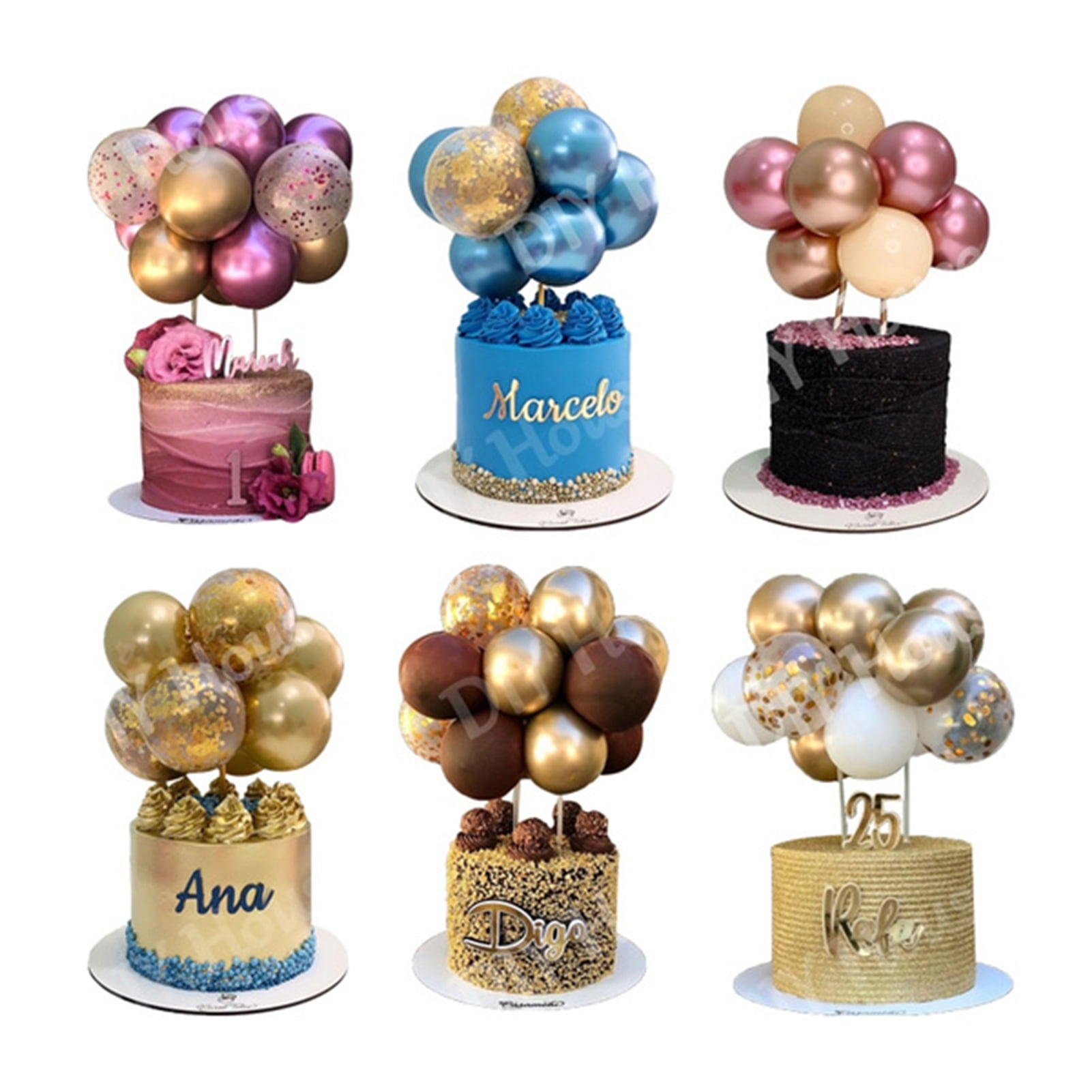 10pcs 5inch Mini Ballons Cake Topper Confetti Balloons Birthday Wedding Decor