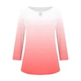 thumbnail image 6 of Hfnxid Womens 3/4 Sleeve Tops Hollow Gradient Tunic T-Shirts Casual Vacation Crew Neck Shirt Fashion Breathable Outdoor Top, 6 of 7