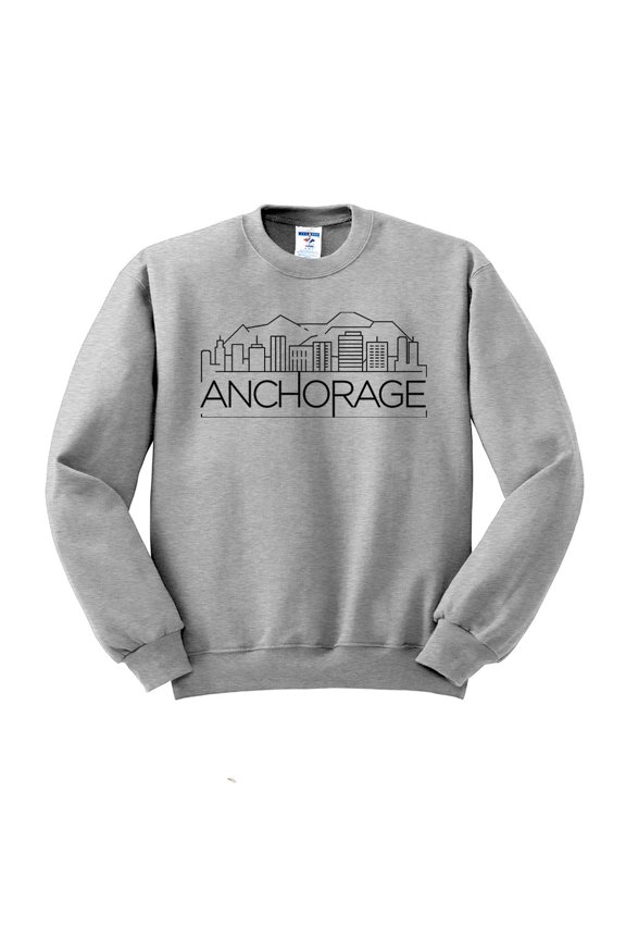 Skyline Anchorage Sweatshirt Unisex Medium Grey