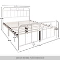 thumbnail image 6 of Castle Place Vintage Queen Size Metal Platform Bed, Brown, 6 of 6