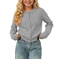 thumbnail image 5 of StSilkitty Button down Cardigan for Boys Girls Solid Color Long Sleeve School Uniform Sweater Lightweight Soft Comfy Sweaters Tops, 5 of 9
