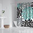 thumbnail image 2 of Simple Petal Shaped Geometric Floral Pattern Shower Curtain 72"x84" ,Bathroom Decorative Shower Curtains Set with 12 Hooks,Modern Waterproof Washable Shower Curtain, 2 of 6