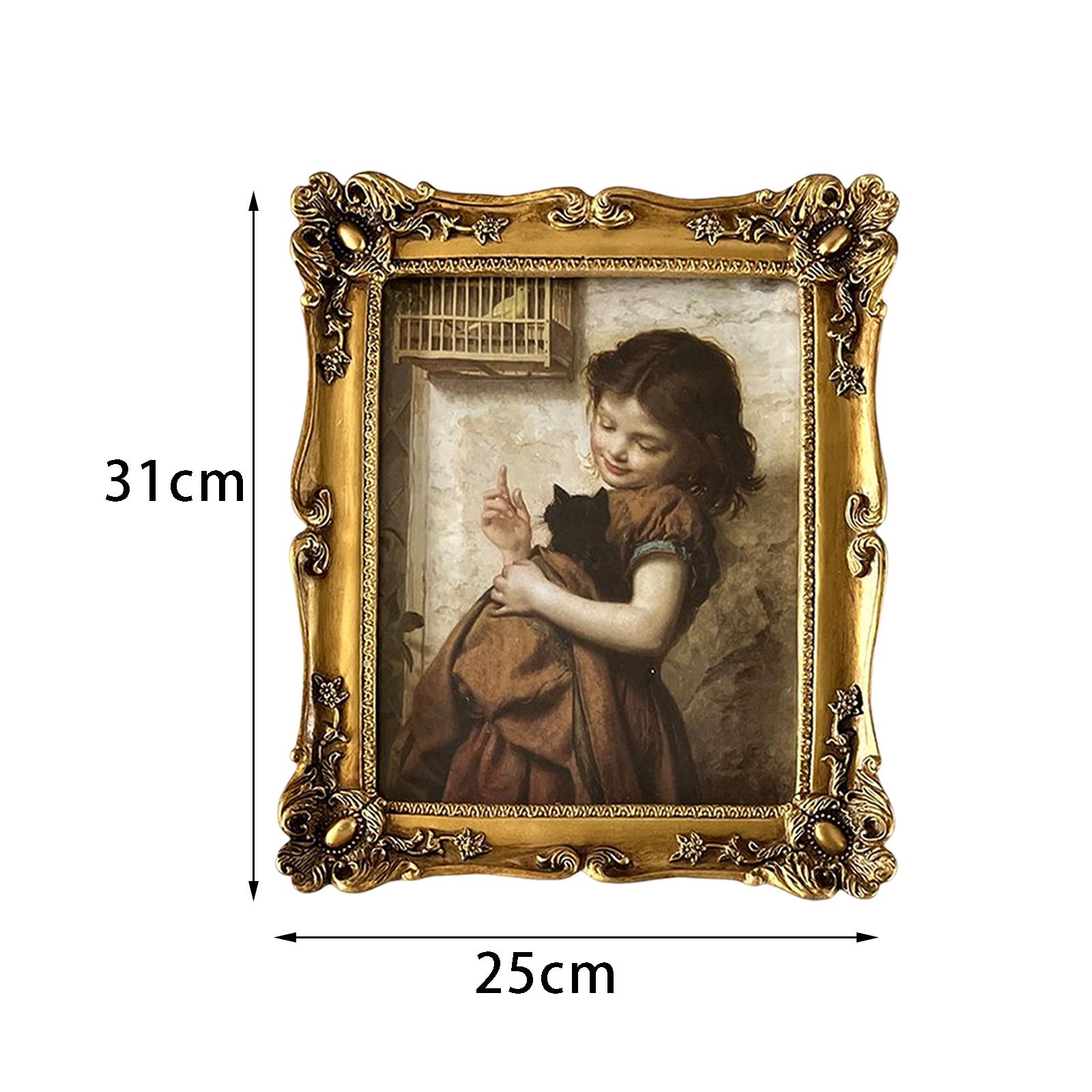 Cadre Photo Ovale Vintage En Résine Dorée - 3 Tailles (15,2cm, 17,8cm, 20,3cm) - Décoration Salon Bureau Style Européen