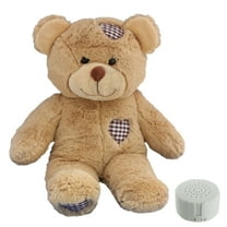 Brown Patches Bear 16 inch with Recorder – Interactive Plush Toy for Recording Messages, Great Gift