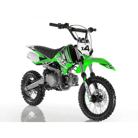 - Green Apollo DB-X4 RFZ 110cc RACING DIRT BIKE, 4 Stroke Air Cooled, Single Cylinder