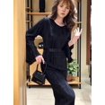 thumbnail image 5 of Women's Long Sleeve Maxi Dress Scoop Neck Bodycon Casual Dresses Going Out Outfits Black S, 5 of 8