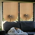 thumbnail image 4 of Cordless Pleated Window Shades - Easy No-Drill Installation Light Filtering Window Coverings, White Fabric Privacy Blinds for Home & Office, Adjustable Folding Design (Brown), 4 of 5