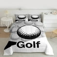thumbnail image 2 of Feelyou Golf Print Child Full Size Comforter Sets, Modern Sports Lover Bedding Comforter Set, White Grey Cartoon Theme Reversible Bedding Sets, Microfiber Bedroom Decor, 3-Piece, 2 of 8