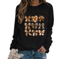 thumbnail image 2 of QATAINLAV Chandail en Molleton Cancer du Sein pour Femmes Manches Longues Tendance Imprimé Ruban Rose Col Rond Automne 2025 Hauts 90 pour Cent de Réduction en Liquidation Noir G, 2 of 5