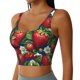 thumbnail image 2 of Fotbe Strawberry2 Sujetador Deportivo Largo sin Aros para Mujer con Almohadillas y Soporte Medio, Transpirable y Absorbente, Camiseta Tipo Chaleco o Tank Top-X-Large, 2 of 8
