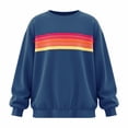 thumbnail image 6 of Binmer Women’s Rainbow Stripe Print Crew Neck Long Sleeve Sweatshirt, Loose Casual Pullover Top ,Sizes S-2XL, 6 of 6
