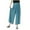 Blue, variant on Womens Plus Size Wide Leg Pants Elastic High Waisted Side Tie Pleated Palazzo Trousers with Pockets Flowy Gauzy Vacation Pants Blue