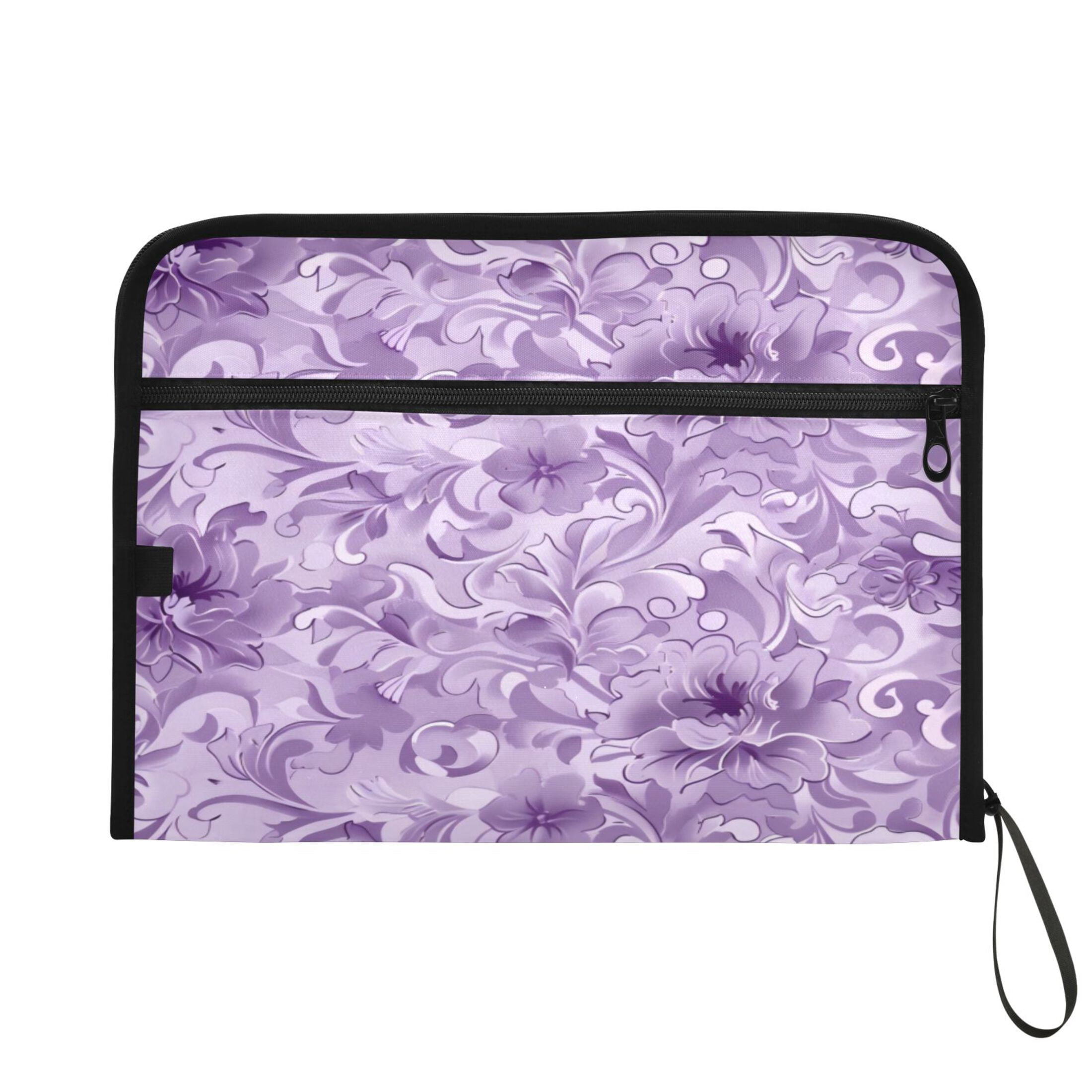 Organ Folder 14.2 x 0.8 x 10.6 Inches 13 Separate Pockets A4 Size Documents Folder A Sort Storage File Manager For The Home Office Purple Flower