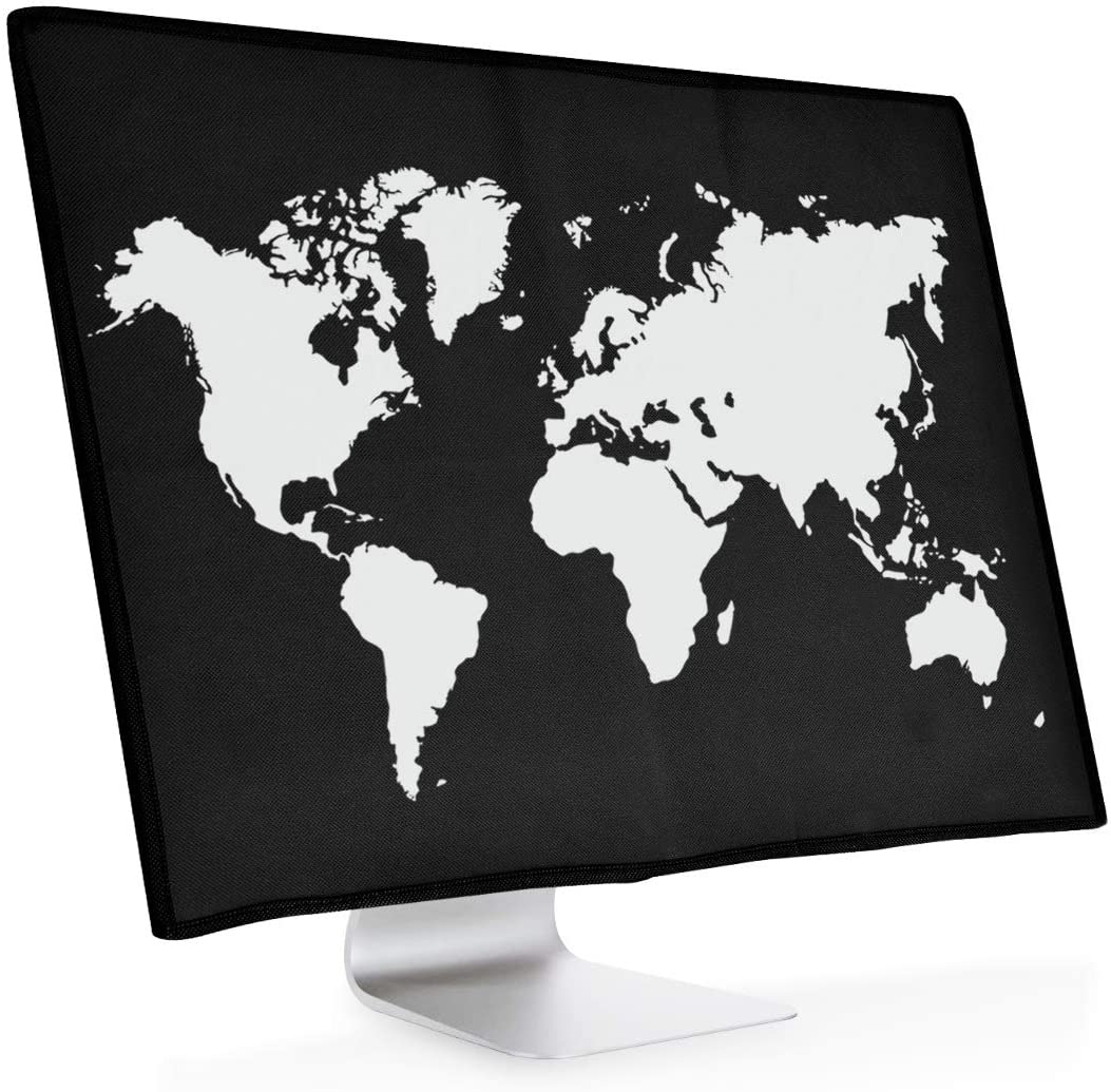 White Black Dust Monitor Case Screen Display Protector kwmobile Monitor Cover Compatible with 20-22 monitor