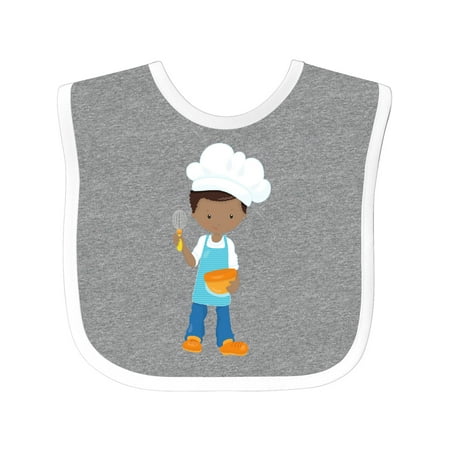 

Inktastic African American Boy Baking Baker Pastry Chef Gift Baby Boy Bib