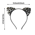 thumbnail image 5 of Bmisegm Leopard Cat Ears Headbands Glitter Flocking Cat Ear Headband for Woman Party Supplies Silver, 5 of 5