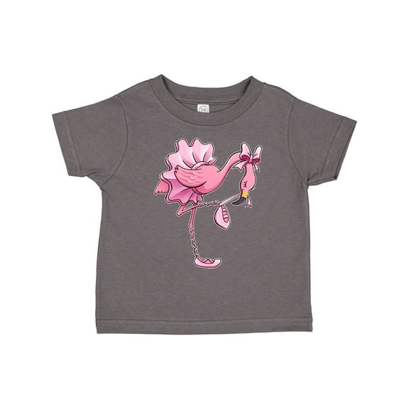 Inktastic Flamingo Ballerina in Tutu and Ballet Toe Shoes Boys or Girls Toddler T-Shirt