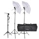 thumbnail image 1 of Kit de estudio fotográfico Andoer fotografía y vídeo retrato paraguas Kit de iluminación Triple continua con tres bombillas E27 tres giratorio toma tres Stand dos paraguas estuche Andoer-2 Kit de estudio fotográfico, 1 of 7