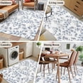thumbnail image 5 of Area Rug for Living Room, Blue Leaves Non-Slip Indoor Large Carpet for Bedroom/Dining Room, Summer Botanical Elegant Pastoral Washable Low-Profile Rectangle Floor Runner Rugs - 4 x 6 Ft, 5 of 8