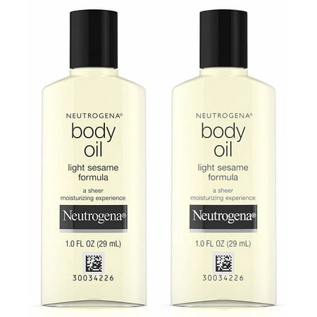 Neutrogena Body Oil with Light Sesame Formula, 1.0 oz (Pack of 2)
