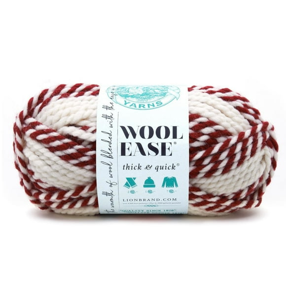 Lion Brand Yarn 640-607 Wool-Ease Thick and Quick Red Beacon Fil de mélange de Laine Super Volumineux