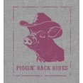 thumbnail image 2 of Cowboy Pig "Piggin' Back Rides" Adult Heather Gray Crew Neck Short Sleeve Tee-Medium, 2 of 4