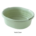thumbnail image 2 of Injueey Cesta de drenaje doble multifuncional colador de cocina fuerte y duradero fácil de limpiar PP Cocina y Comedor Verde, 2 of 6