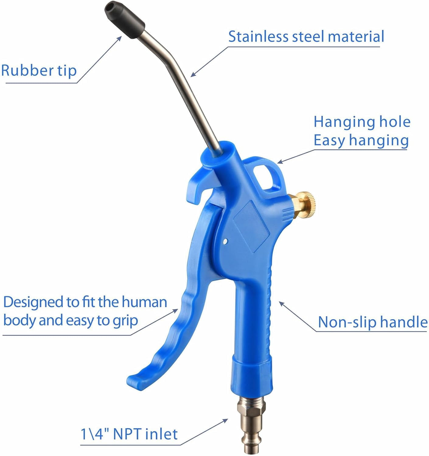MKEUDQ-Air Blow Gun,Nozzle High Flow Air Hair Dryer,Air Tools,Air Compressor Accessories Dust Cleaning Tools,Suitable for Car Cleaning,Computer Cleaning