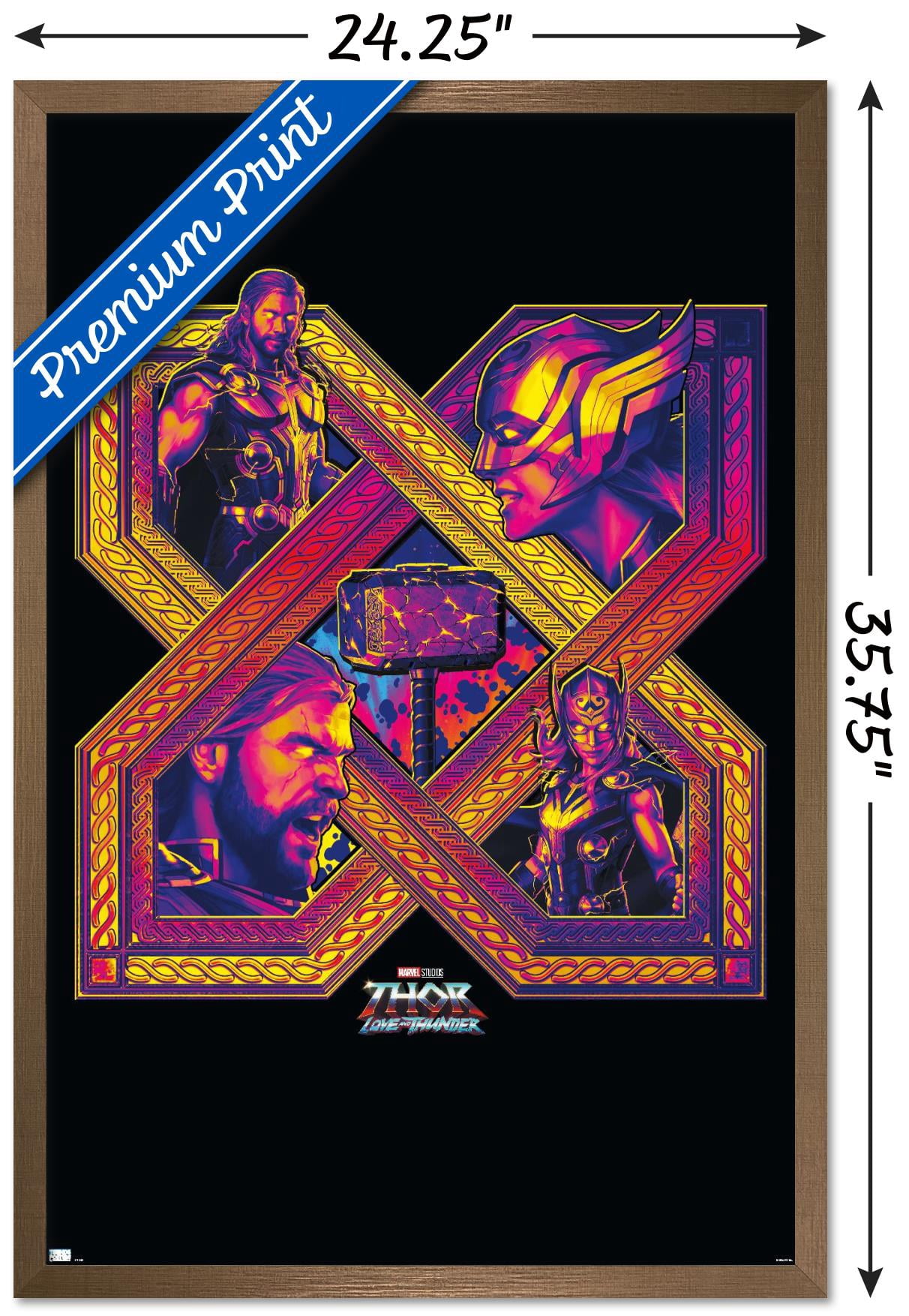 Marvel Thor: Love and Thunder - Cross Wall Poster, 22.375" x 34" Framed