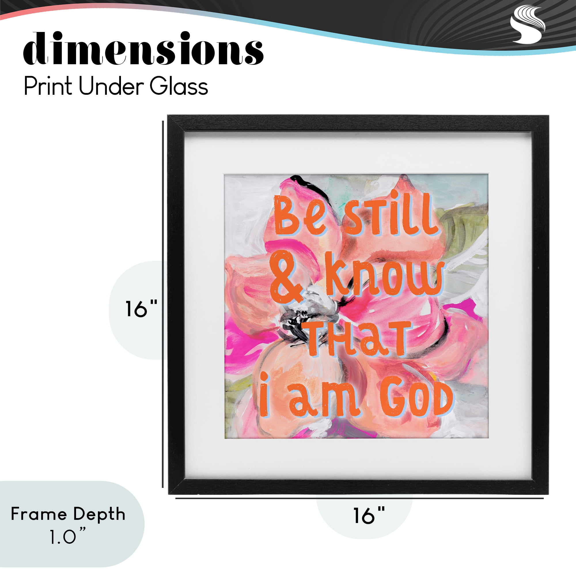 Stupell Industries Bright Be Still Scripture Black Framed Print Under Glass, design by Lanie Loreth