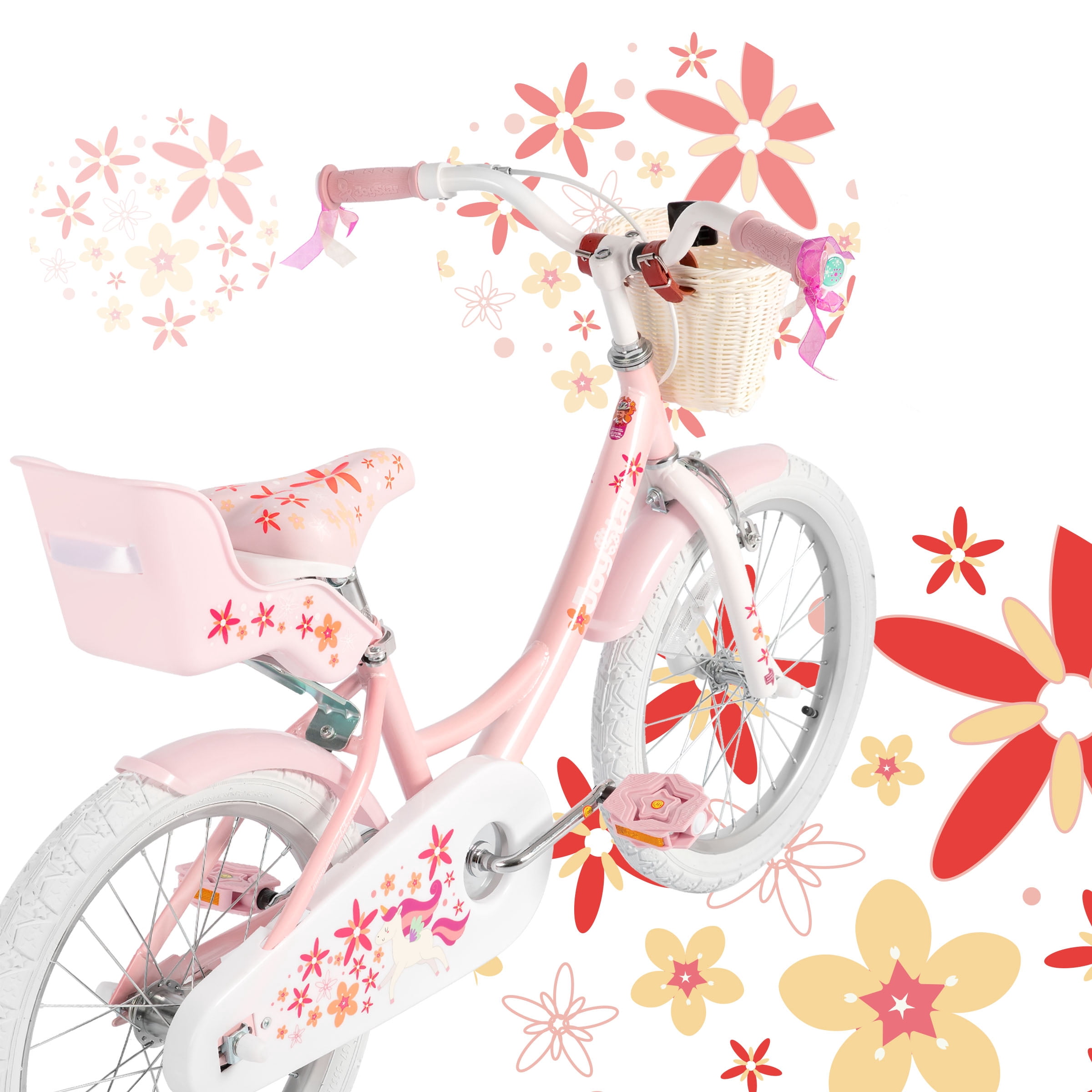 Joystar Unicorn 18inch Girls' Bike, Mint Pink