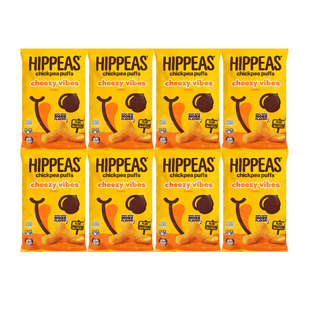 Snack Pack Hippeas Chickpea Puffs Cheezy Vibes 8 Ct, 4oz – Crunchy, Gluten-Free, Plant-Based Protein, Healthy Snack for Lunch, Office, Travel, School, Kids & Adults