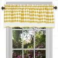 thumbnail image 7 of Woven Trends Room Darkening Window Valance, 58W x 14L Inches Top Rod Pocket Checkered Gingham Curtain Valance Scarf, Modern Farmhouse Window Curtain Valance Classic Buffalo Checked Plaid, Yellow, 7 of 7