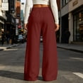 thumbnail image 6 of LEAVINGSUO Wide Leg Sweatpants for Women Solid Color Sweatpants With Pockets Long Pants For Home And Outdoor Sports Red XXXL, 6 of 8