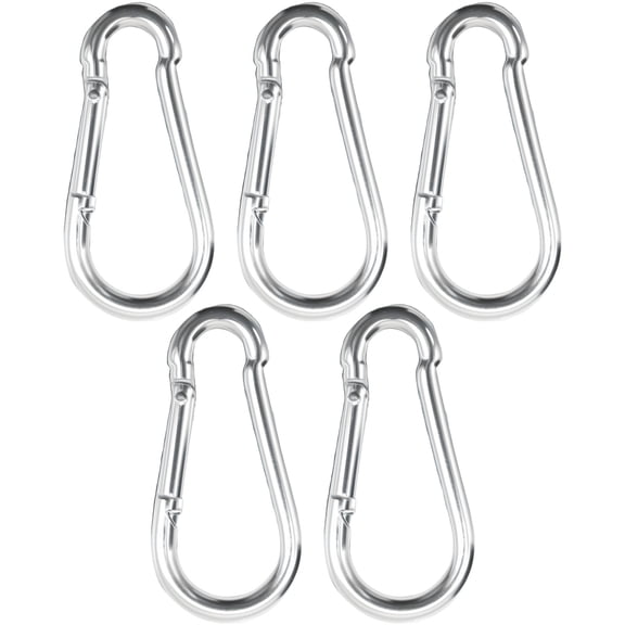 Anxingo 5Pcs 3.5" Carabiners Heavy Duty Spring Snap Hook, 3 1/2 Inch Galvanized Steel Snap Hook, Quick Connect Clip 500LBS Load, Suitable for Outdoor Hammocks and Gym