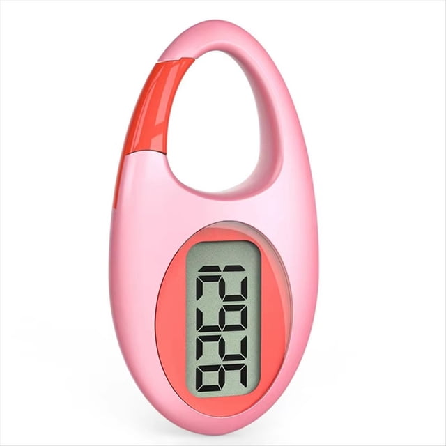 Mini Podómetro Digital 3D para Caminar, Contador de Pasos para Deportes Al Aire Libre, Correr, Niños, Hombres y Mujeres, Rastreador de Caminata, Rosa y Rojo.