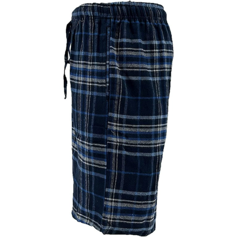 Men's Flannel Pajama Shorts - Super Soft Cotton Plaid Shorts with Pockets  and Drawstrings - Sleep and Lounge Design 3, Medium
