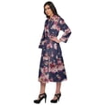thumbnail image 2 of Moomaya Cotton Robe Women Long Printed Cotton Crossover Summer Bathrobes, 2 of 6