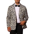 thumbnail image 1 of BLAZER DE FIESTA PARA HOMBRES INSPIRE CHIC IMPRESIÓN DE ANIMAL SOLAPA CON MUESCA CHAQUETA LIGERA 2XL BEIGE MARRÓN, 1 of 6