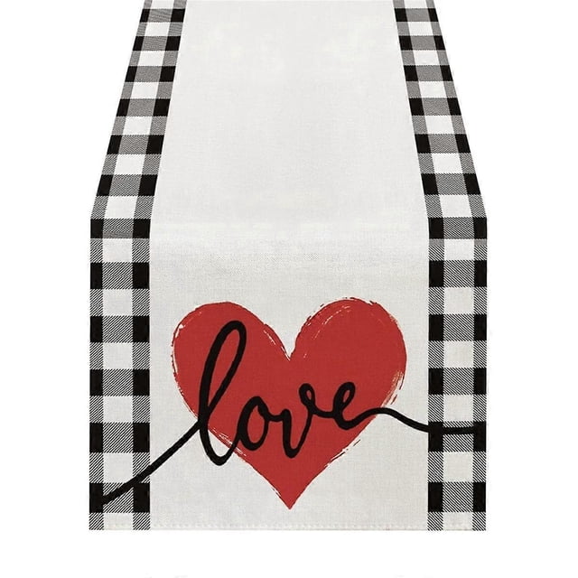 Valentine'S Day Table Runner, Polka Dots Decorative Farmhouse Table Decoration for Kitchen Dinning 33 X 275cm A