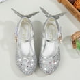 thumbnail image 5 of Toddler Little Girls Princess Cosplay Performance Shoes Sequins Wedding Party Dress Shoes Heels Mary Jane, 5 of 8